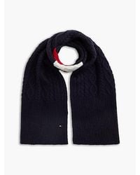 Tommy Hilfiger - Wool Blend Cable Knit Scarf With Silk - Lyst