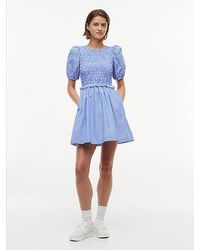 Tommy Hilfiger - Back Tie Smock Slim Poplin Mini Dress - Lyst