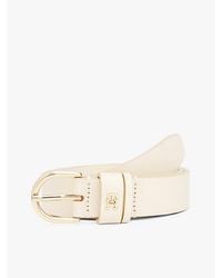 Tommy Hilfiger - Essential Leren Riem Met Th-Monogram - Lyst
