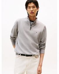 Tommy Hilfiger - Fleece Trui Met Halve Rits - Lyst