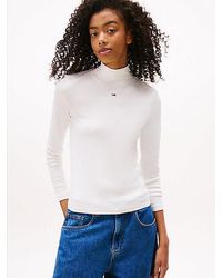 Tommy Hilfiger - Longsleeve Top Met Opstaande Hals - Lyst