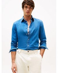 Tommy Hilfiger - Camisa De Chambray Con Corte Regular - Lyst