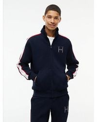 Tommy Hilfiger - Contrast Stripe Pique Zip Thru Sweatshirt - Lyst