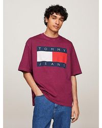 Tommy Hilfiger - Oversized Fit T-Shirt mit Flag-Badge - Lyst