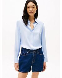 Tommy Hilfiger - Relaxed Fit Overhemd Met Goudkleurige Knopen - Lyst