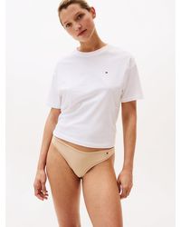 Tommy Hilfiger - Essential Flag Embroidery Microfibre Thong - Lyst