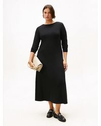 Tommy Hilfiger - Curve Geripptes Fit-And-Flare Midikleid - Lyst