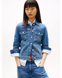 Tommy Hilfiger - Relaxed Distressed Denim Trucker Jacket - Lyst