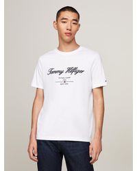 Tommy Hilfiger - T-shirt Exclusive en jersey à logo cursive - Lyst