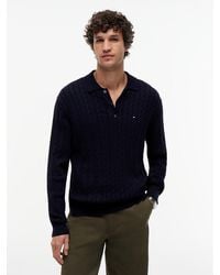 Tommy Hilfiger - Cable Knit Polo Jumper - Lyst