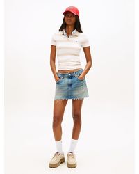 Tommy Hilfiger - Distressed Denim Slim Mini Skirt - Lyst