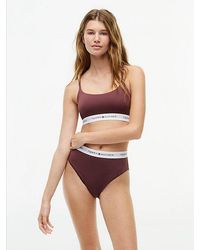 Tommy Hilfiger - Signature Logo Racerback Microfibre Bralette - Lyst