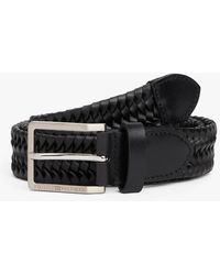 Tommy Hilfiger - Ceinture En Cuir Tressé À Boucle Carrée - Lyst