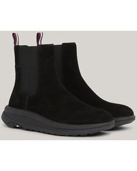 Tommy Hilfiger - Suede Chunky Sole Hybrid Chelsea Boots - Lyst