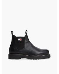 Tommy Hilfiger - Tommy Jeans Archive Warm Lined Leather Chelsea Boots - Lyst