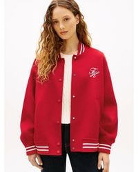 Tommy Hilfiger - Double-Faced Wool Blend Bomber Jacket - Lyst