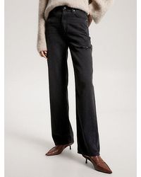 Tommy Hilfiger - Relaxed Straight Jeans in Schwarz mit hohem Bund - Lyst