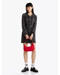 Tommy Hilfiger - Robe Chemise Courte En Denim À Ceinture - Lyst