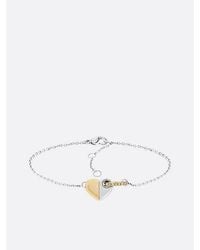 Tommy Hilfiger - Two-Tone-Plated Stainless Steel Heart Bracelet - Lyst