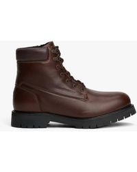 Tommy Hilfiger - Bottes En Cuir À Lacets Et Semelle Crantée - Lyst