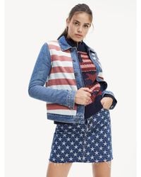 Tommy Hilfiger Truckerjack Met Sterren En Strepen - Blauw