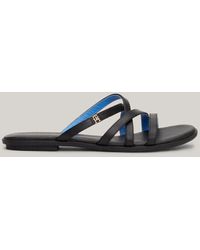 Tommy Hilfiger - Leather Strap Flat Sandals - Lyst