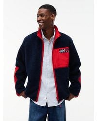Tommy Hilfiger - Tommy Jeans Colour Blocked Teddy Zip Thru Jacket - Lyst