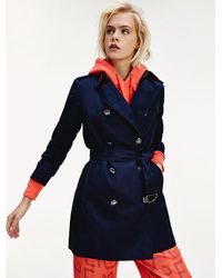 Tommy Hilfiger Double-breasted Utility-trenchcoat - Blauw