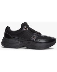 Tommy Hilfiger - Th Monogram Mixed Texture Leather Trainers - Lyst