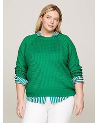 Tommy Hilfiger - Curve Relaxed Fit Pullover mit Zopfmuster - Lyst
