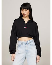 Tommy Hilfiger - Tommy Badge Cropped Long Sleeve Polo - Lyst