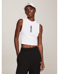 Tommy Hilfiger - Archive Logo Cropped Tank Top - Lyst