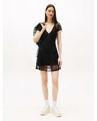 Tommy Hilfiger - Minivestido De Corte Slim Con Manga Casquillo - Lyst