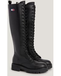 Tommy Hilfiger - Urban Leather Lace-up Knee-high Boots - Lyst