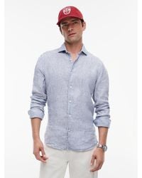 Tommy Hilfiger - New York Label Slim Fit Pinstripe Pure Linen Shirt - Lyst
