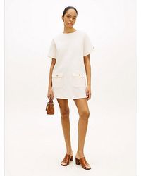 Tommy Hilfiger - Tone Button Mini Shift Dress - Lyst