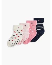 Tommy Hilfiger - 4 Pack Fold Over Cuff Socks - Lyst