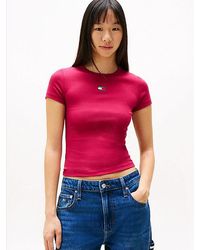 Tommy Hilfiger - Camiseta Acanalada Con Parche De Corte Slim - Lyst