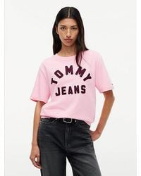 Tommy Hilfiger - Tommy Jeans Textured Logo Relaxed Jersey T-Shirt - Lyst