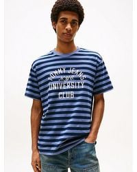 Tommy Hilfiger - Relaxed Fit T-Shirt Met Graphic En Strepen - Lyst