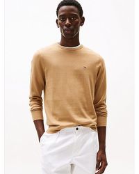 Tommy Hilfiger - Rundhals-Pullover Mit Flag-Stickerei - Lyst
