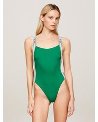 Tommy Hilfiger - Logo Scoop Back One-piece Swimsuit - Lyst