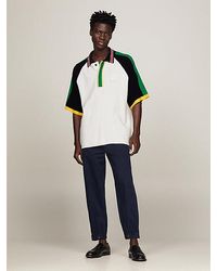 Tommy Hilfiger - Colour-blocked Relaxed Polo Met Embleem - Lyst