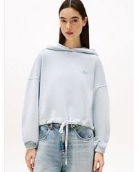 Tommy Hilfiger - Cropped Hoodie Met Boxy Fit En Logo - Lyst