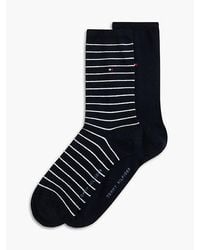 Tommy Hilfiger - 2 Pack Flag Embroidery Stripe Ankle Socks - Lyst