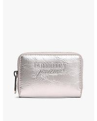 Tommy Hilfiger - Essential Textured Logo Metallic Wallet - Lyst