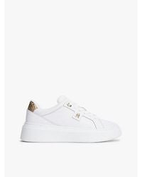 Tommy Hilfiger - Snake Print Heel Leather Platform Trainers - Lyst