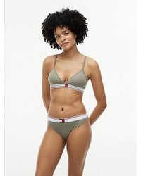 Tommy Hilfiger - Heritage Flag Logo Ribbed Triangle Bra - Lyst