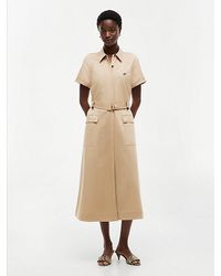 Tommy Hilfiger - Belted Twill Midi Shirt Dress - Lyst