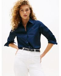 Tommy Hilfiger - Regular Fit Bluse Mit Aufgestickter Flag - Lyst